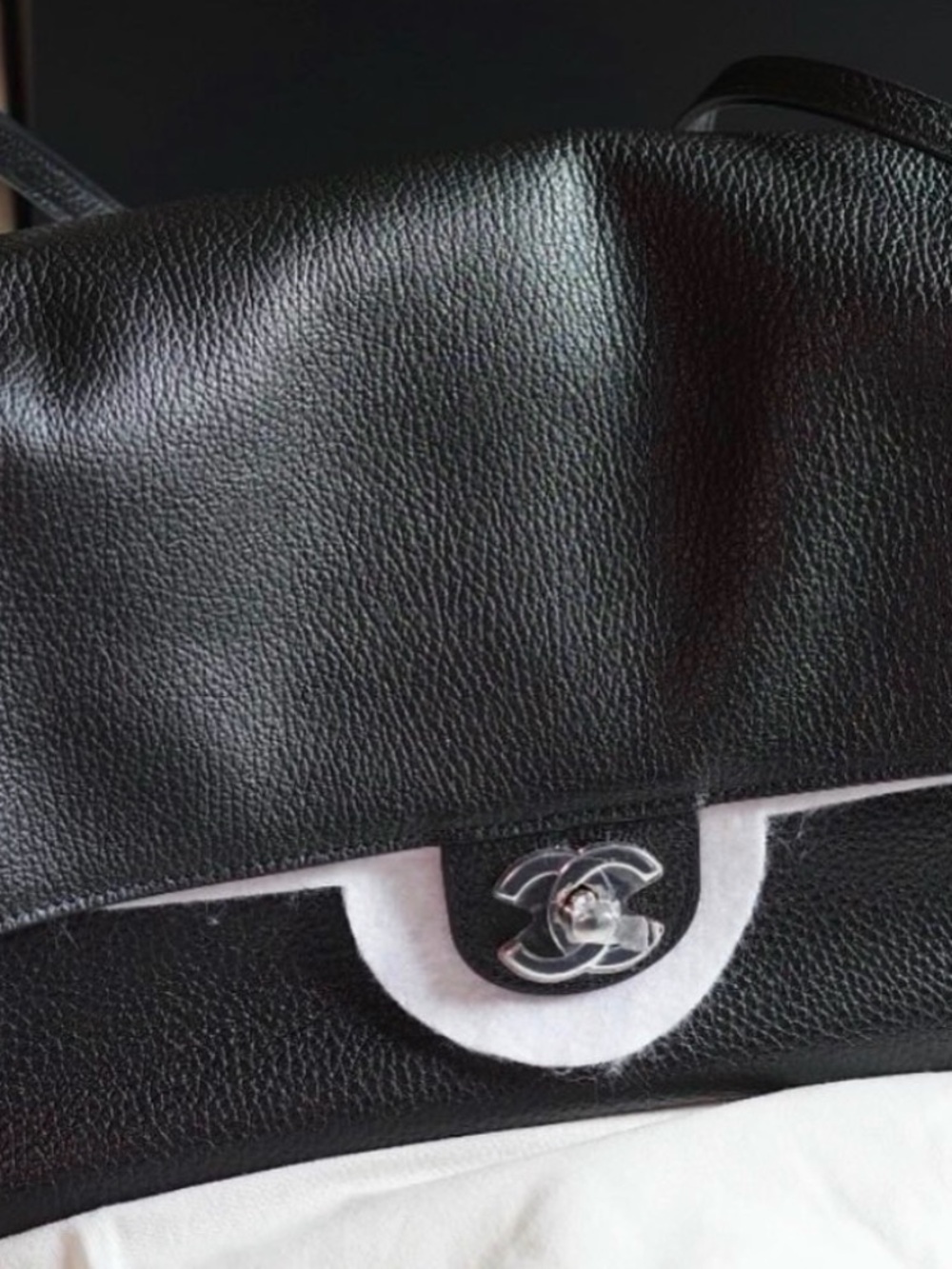 NEW 26S Chanel Black Grained Calfskin Maxi Blazy Flap Bag Handbag Small - Picture 4 of 16